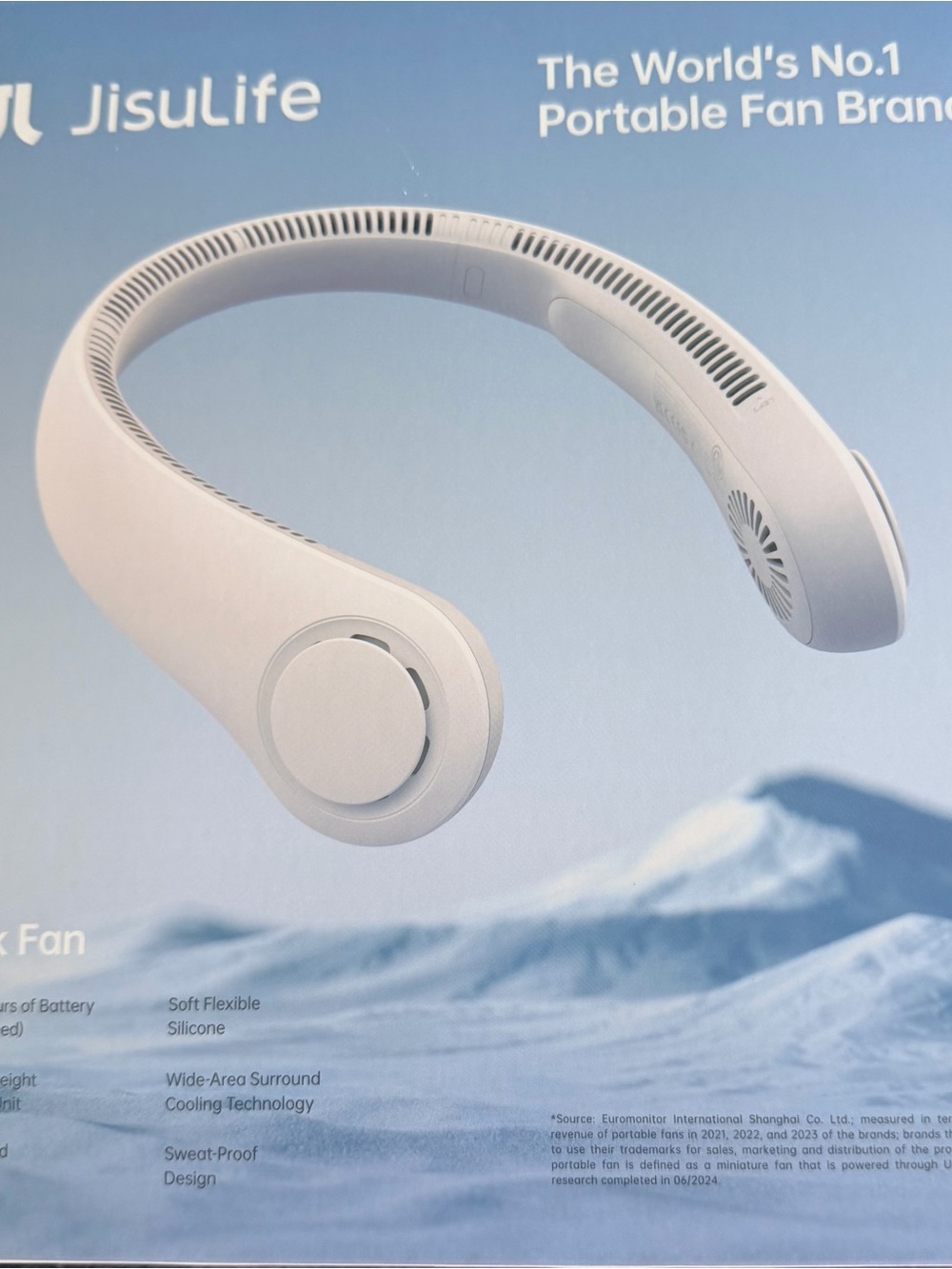 White Neckband Personal Fan - Hands-Free Cooling